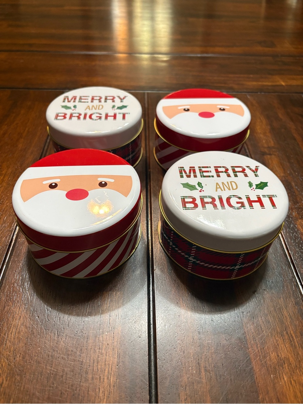 Set of 4 Brand New Christmas tin containers